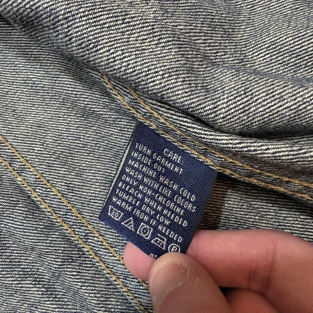 Vtg Ralph Lauren Sport Denim Jacket Womens Medium Blue Full Zip Trucker Western - Picture 14 of 16